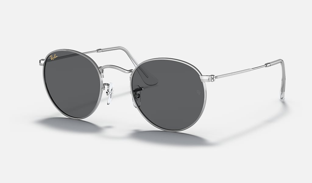 Round Metal Legend Gold Sunglasses in Silver and Dark Grey | Ray-Ban®