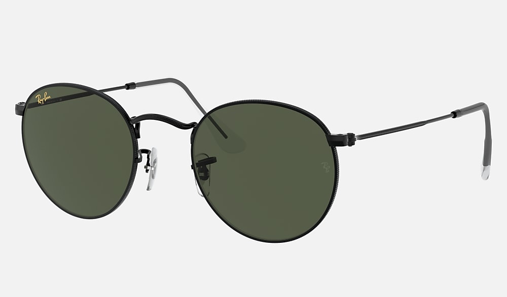 ROUND METAL LEGEND GOLD Sunglasses in Black and G-15 Green
