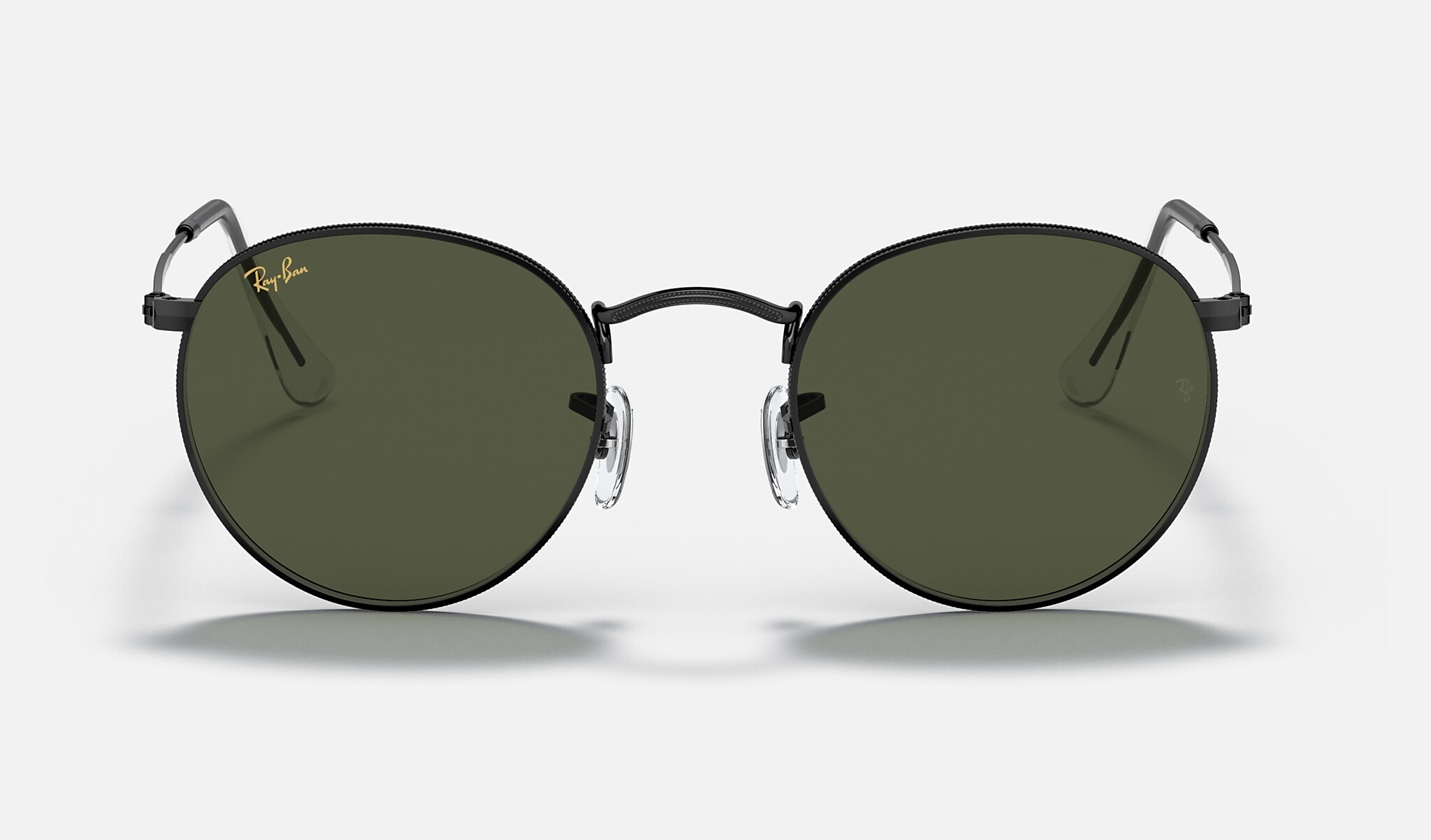 Ray-Ban 0RB3447 ROUND METAL LEGEND GOLD Polished Black SUN Front