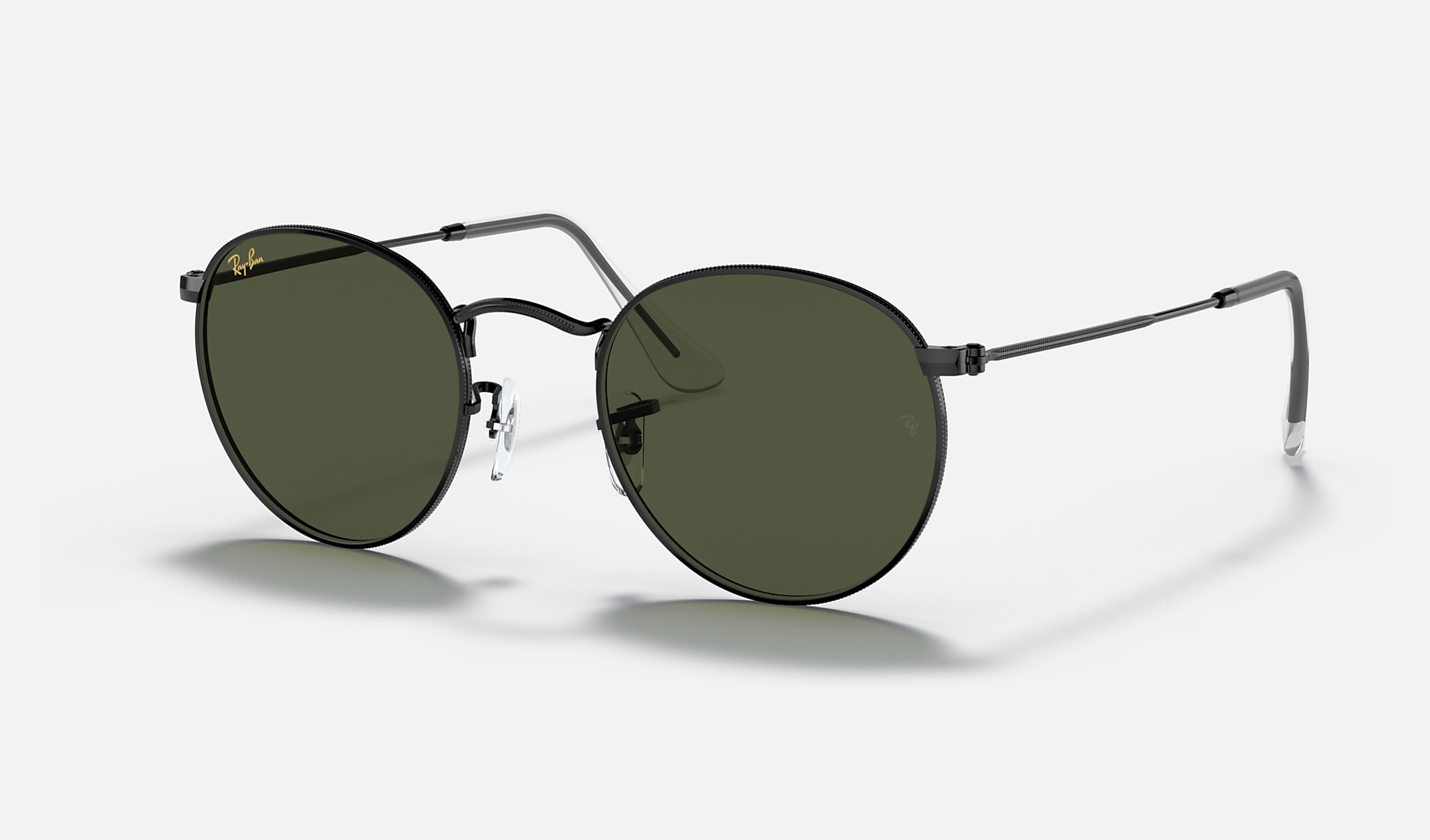 Ray-Ban 0RB3447 ROUND METAL LEGEND GOLD Polished Black SUN