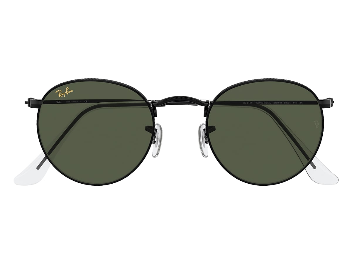 jurk Gevestigde theorie arm Round Metal Legend Gold Sunglasses in Black and Green | Ray-Ban®