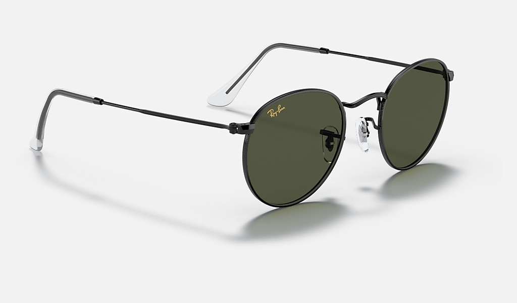 Geef energie Aanleg Ministerie Round Metal Legend Gold Sunglasses in Black and Green | Ray-Ban®