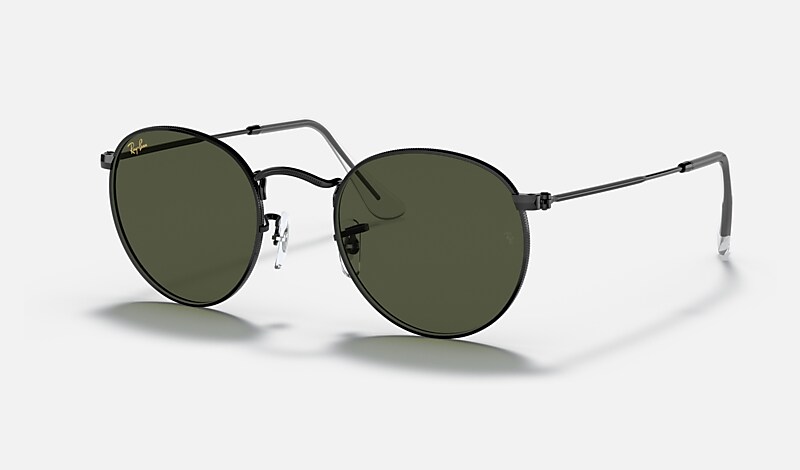 Ray ban black sales and gold round sunglasses