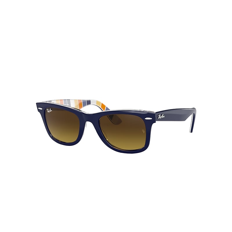 Ray-Ban Original Wayfarer Color Mix Sunglasses Blue Frame Brown Lenses 50-22 product image