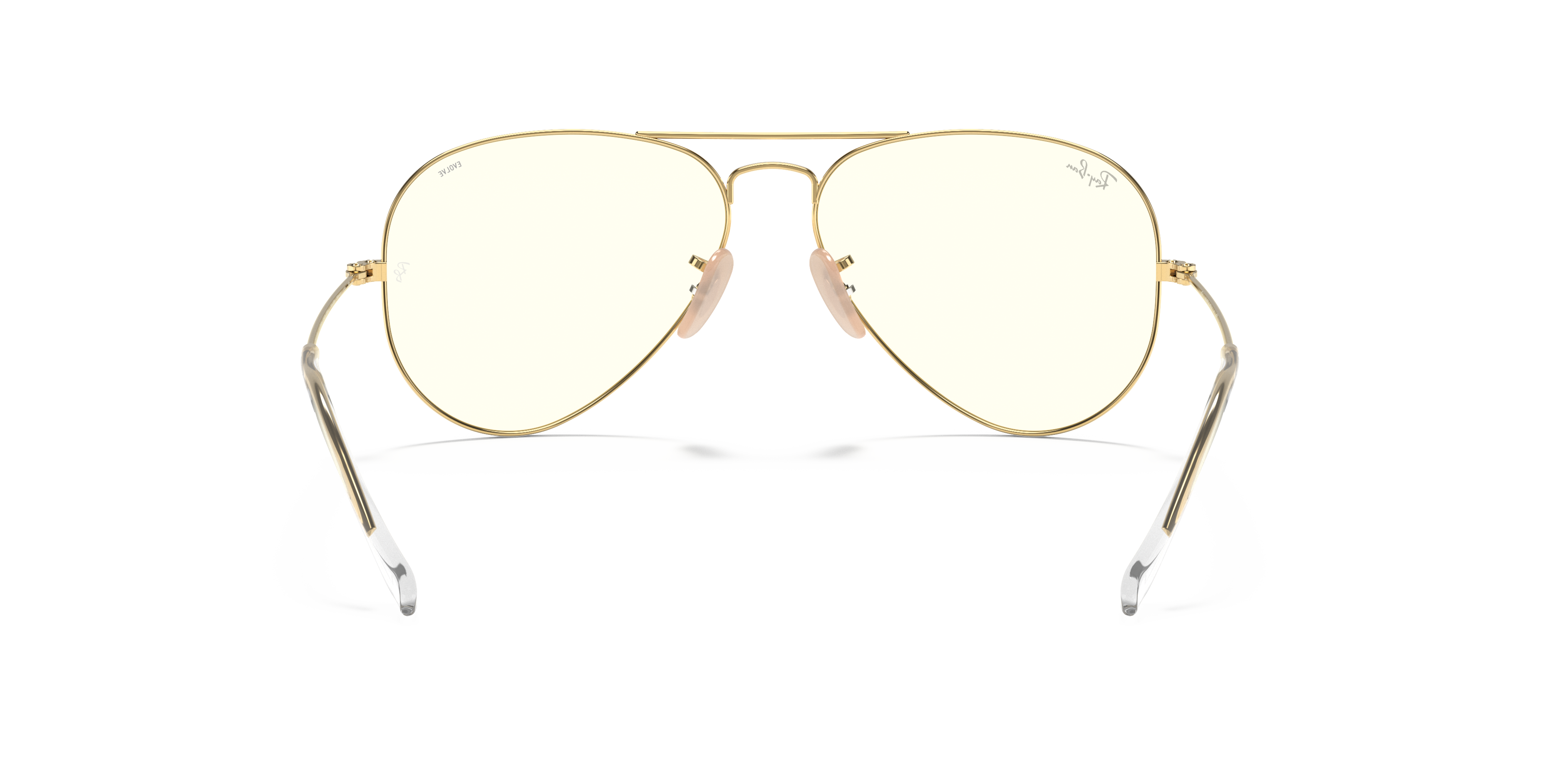 ray ban gold frame clear lens