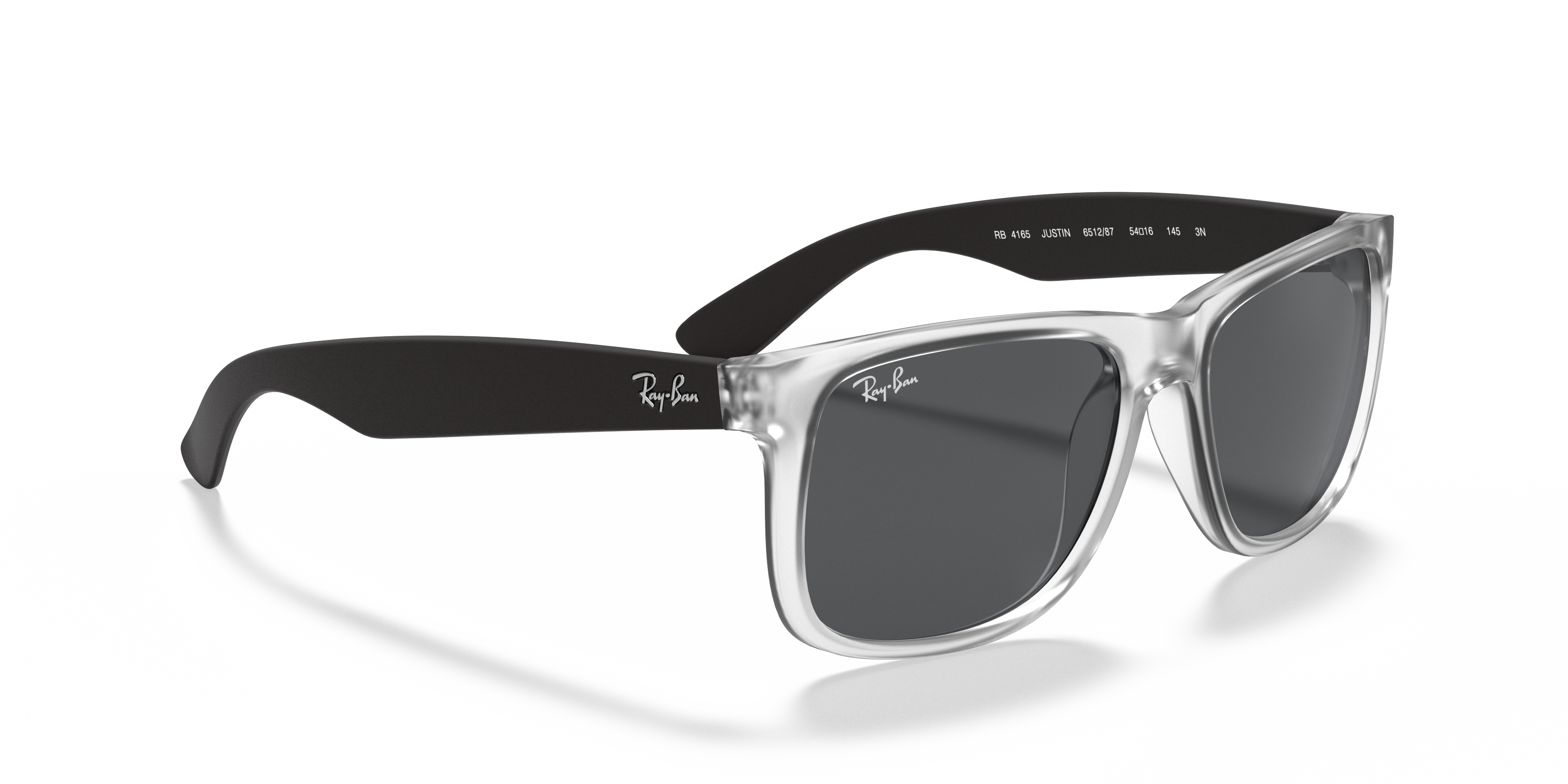 ray ban justin transparent grey