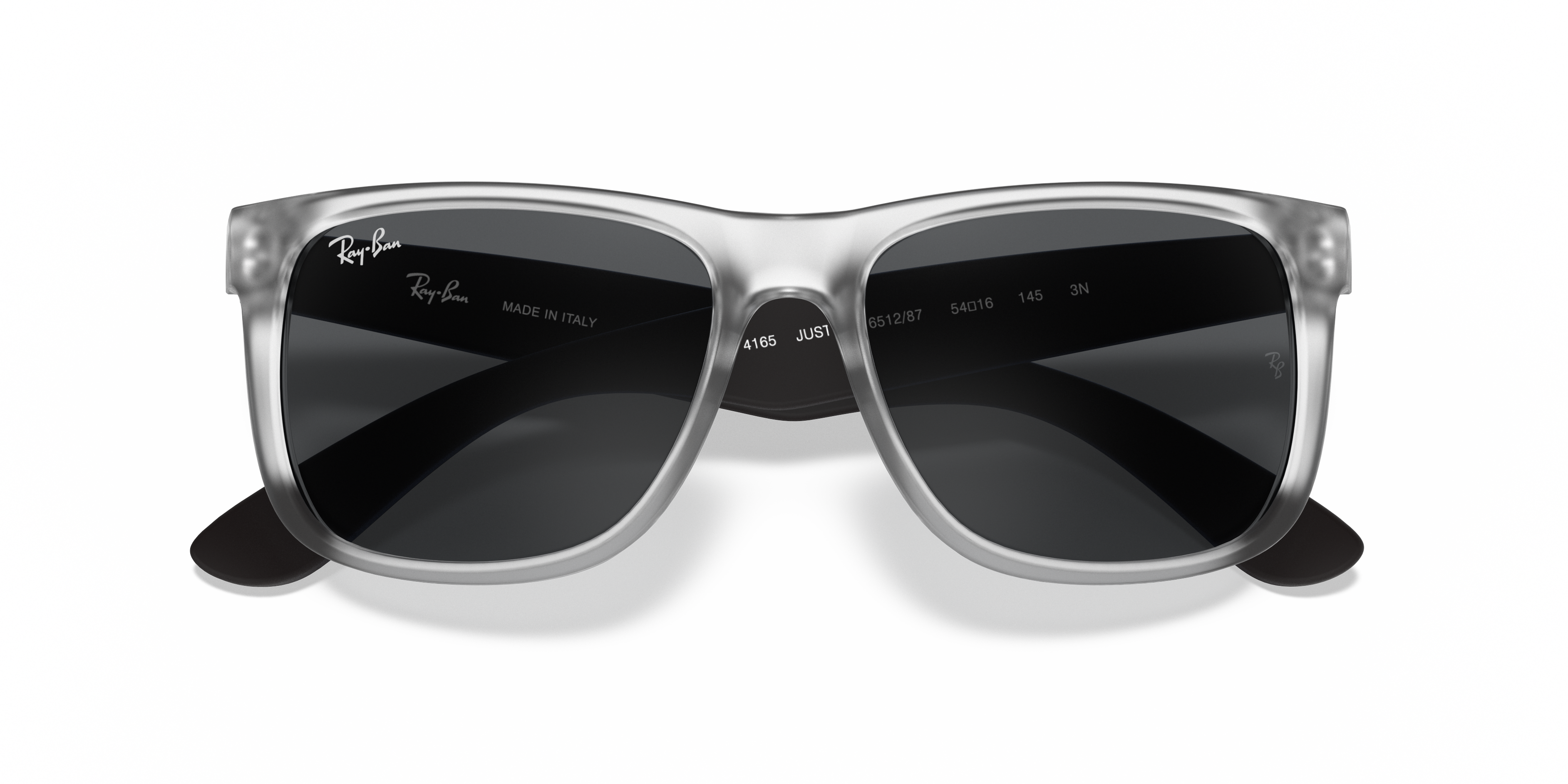 ray ban justin transparent grey