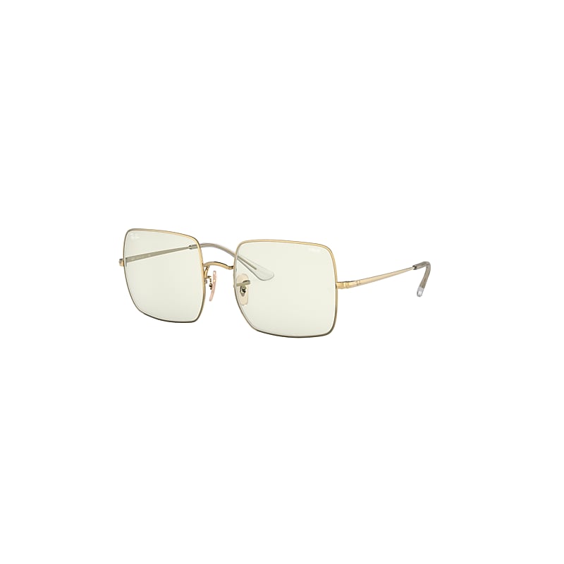 Ray-Ban Square 1971 Clear Evolve Sunglasses Shiny Gold Frame Grey Lenses 54-19 product image