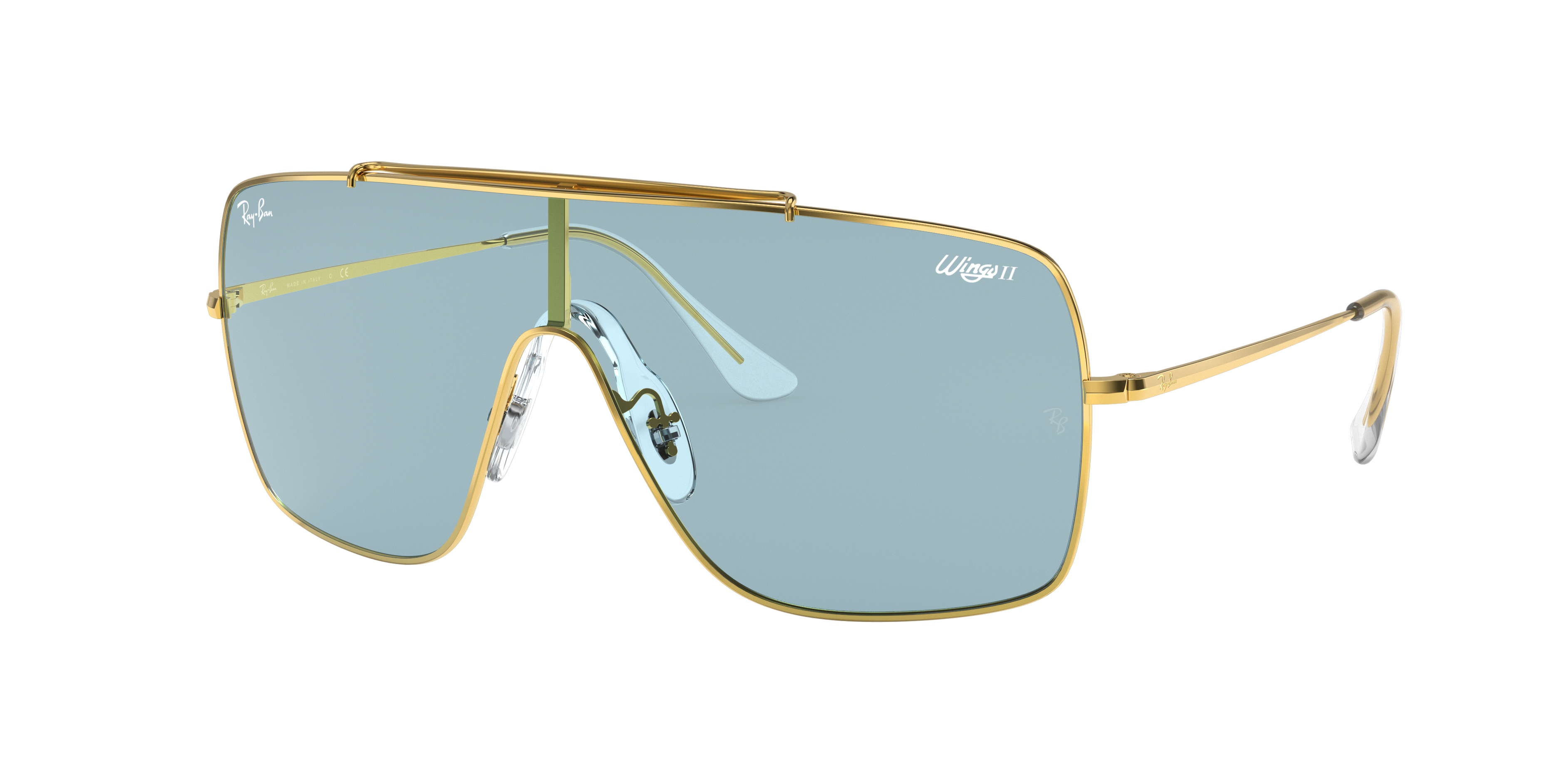 Wings Ii Legend Logo Sunglasses In Shiny Gold And Blue Ray Ban