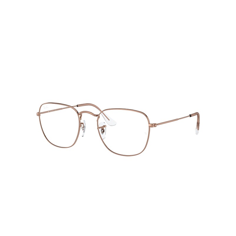 Ray-Ban Frank Optics Eyeglasses Shiny Copper Frame Clear Lenses 51-20