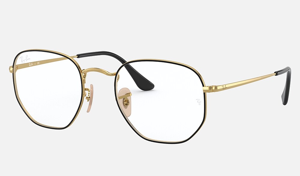 HEXAGONAL OPTICS Eyeglasses with Arista Gold Frame - RB6448F HEXAGONAL OPTICS Eyeglasses with Arista Gold Frame - RB6448F
