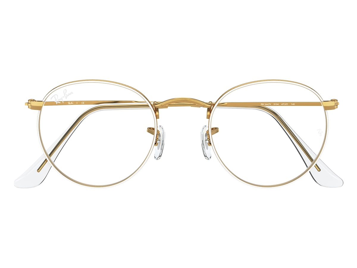 Afkorting Dankbaar Torrent Round Metal Optics Eyeglasses with White Frame | Ray-Ban®