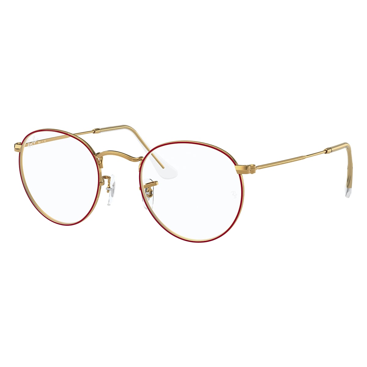 Round Metal Optics Eyeglasses with Red Frame | Ray-Ban®