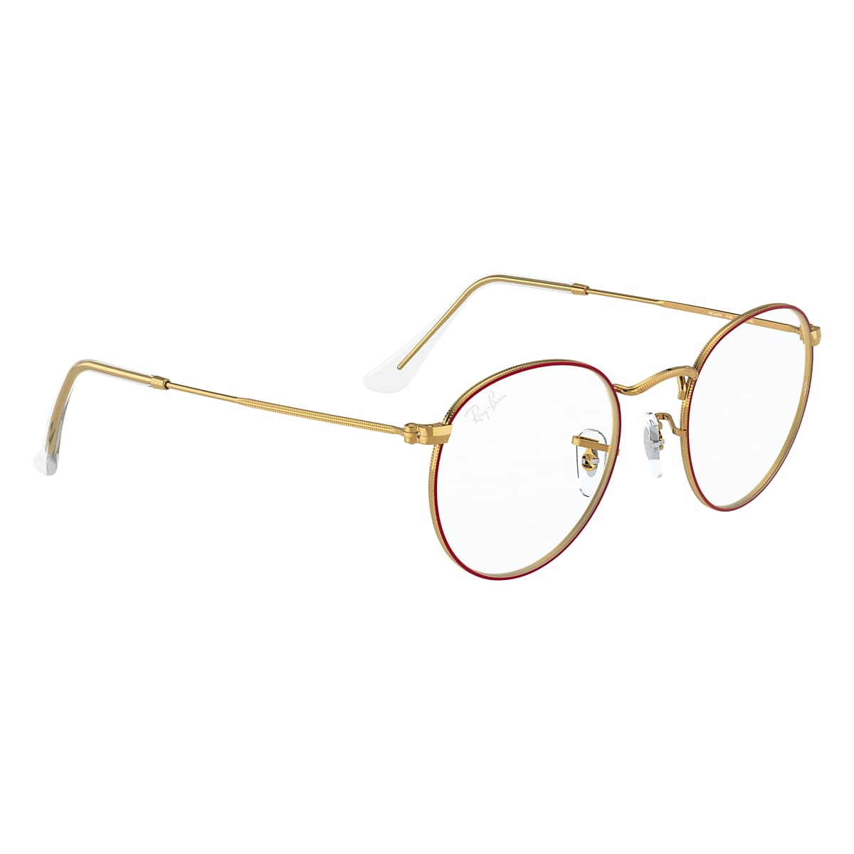 Round Metal Optics Eyeglasses with Red Frame | Ray-Ban®