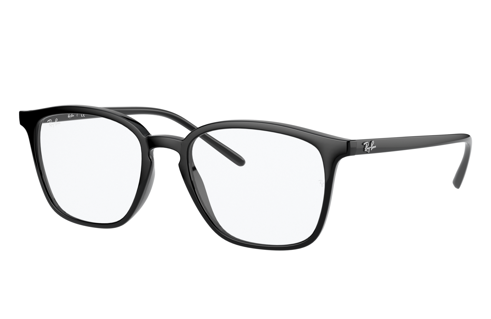 Rb7185f Eyeglasses with Polished Black and Clear (54-18) - RB7185F ...