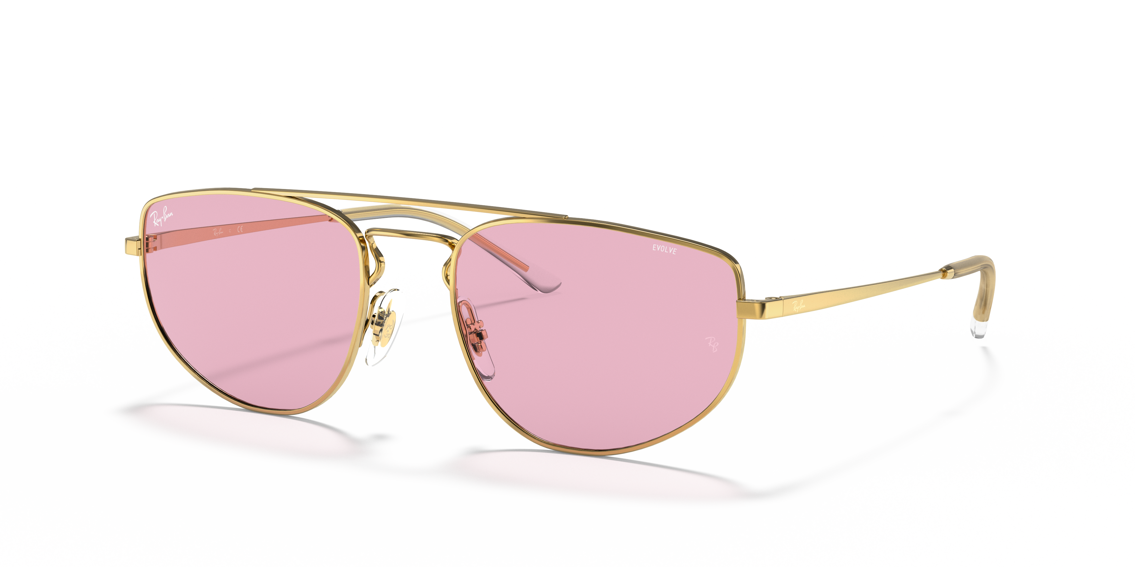 ray ban shiny gold coloured