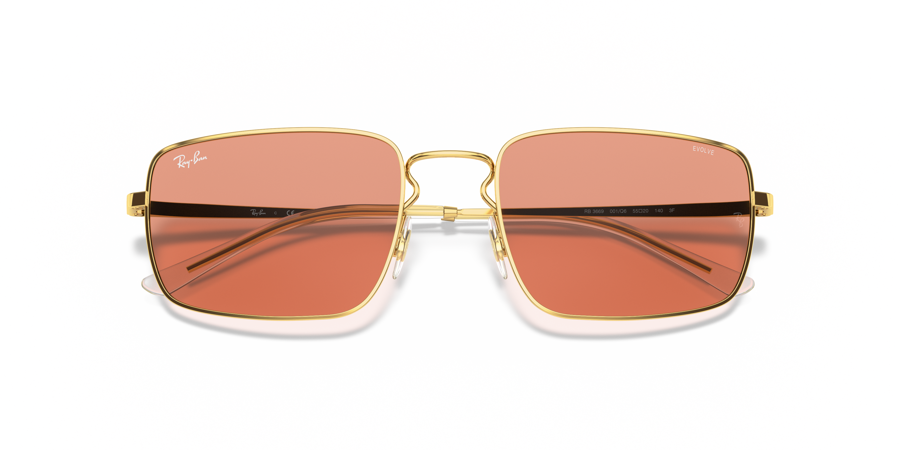 ray ban shiny gold coloured