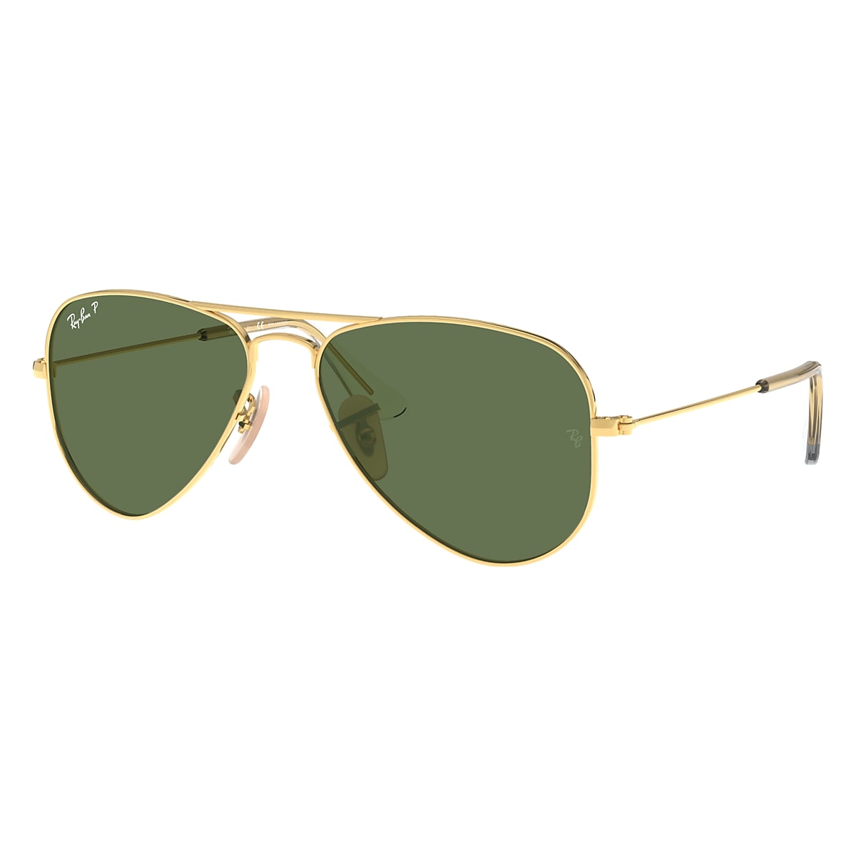pasta Prelude verfrommeld Aviator Kids Sunglasses in Gold and Green | Ray-Ban®