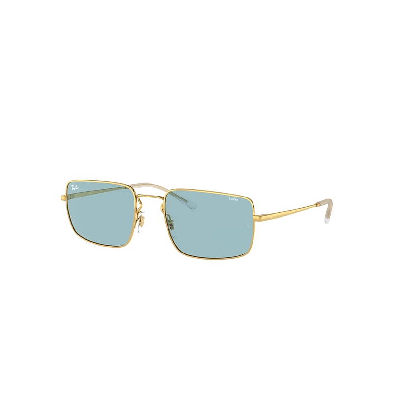 Ray-Ban Rb3669 Sunglasses Shiny Gold Frame Blue Lenses 57-20 product image
