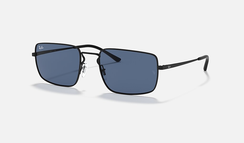 black and blue ray ban glasses