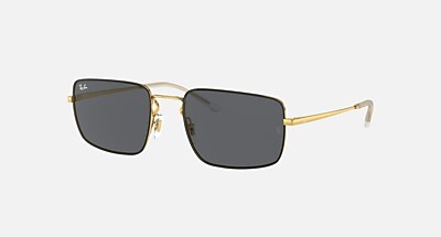 RB3669F Sunglasses in Black On Gold and Dark Grey (57-20