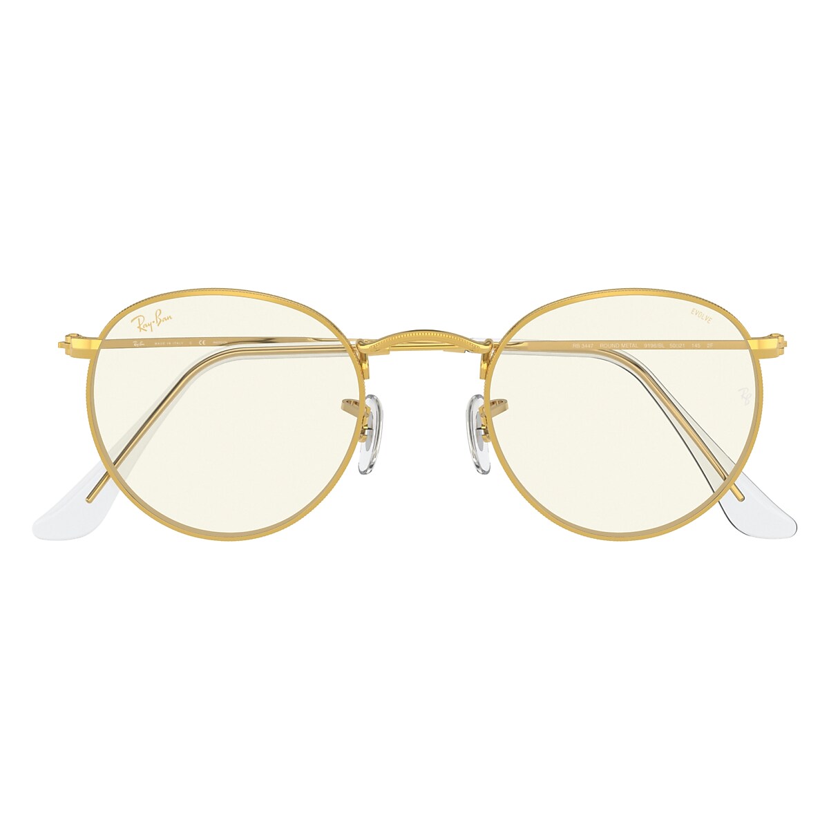 Ray-Ban RB3447 Round Evolve Bluelight glasses with selling Gold Frame