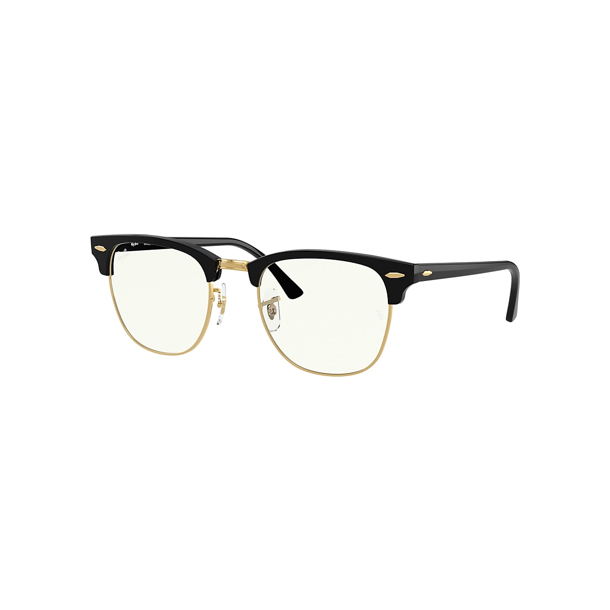 Australian person Canberra Stem Clubmaster Blue-light Clear - Everglasses | Ray-Ban®