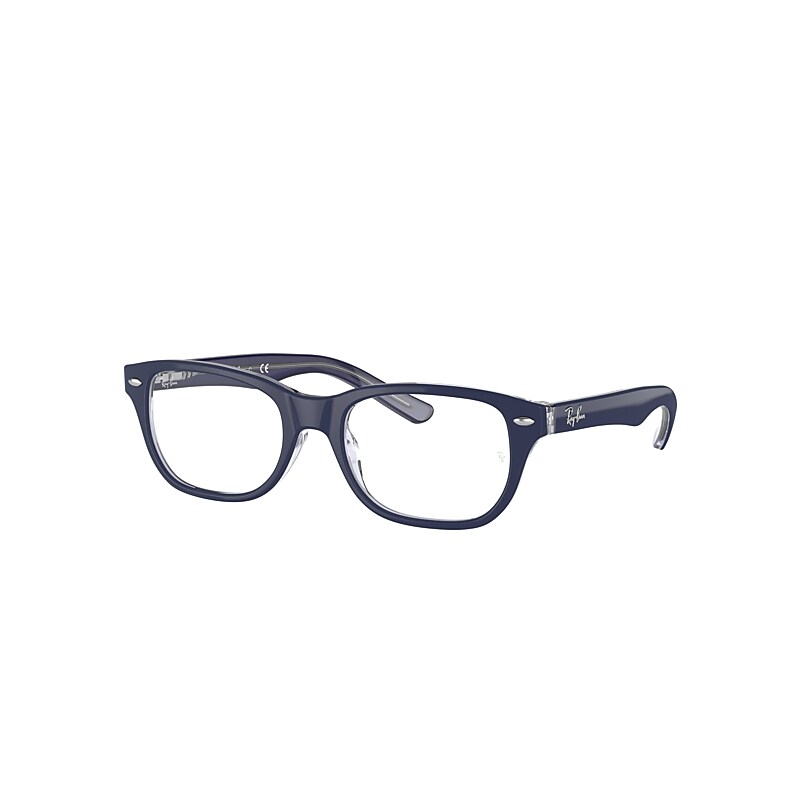 Ray-Ban Junior Rb1555 Optics Kids Eyeglasses Blue On Transparent Frame Clear Lenses Polarized 48-16