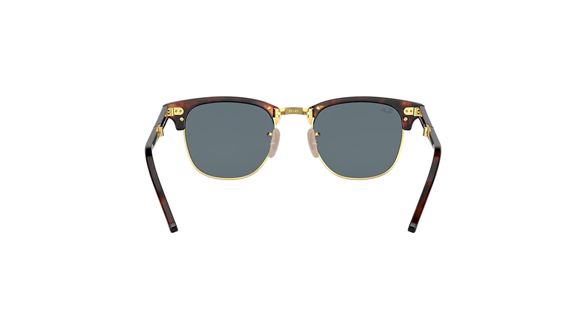 Clubmaster Folding Reloaded Sunglasses in Red Havana and Blue RB2176 | Ray US