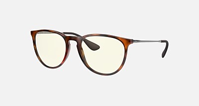 ERIKA BLUE-VIOLET LIGHT CLEAR Everglasses Havana and Clear (57-18