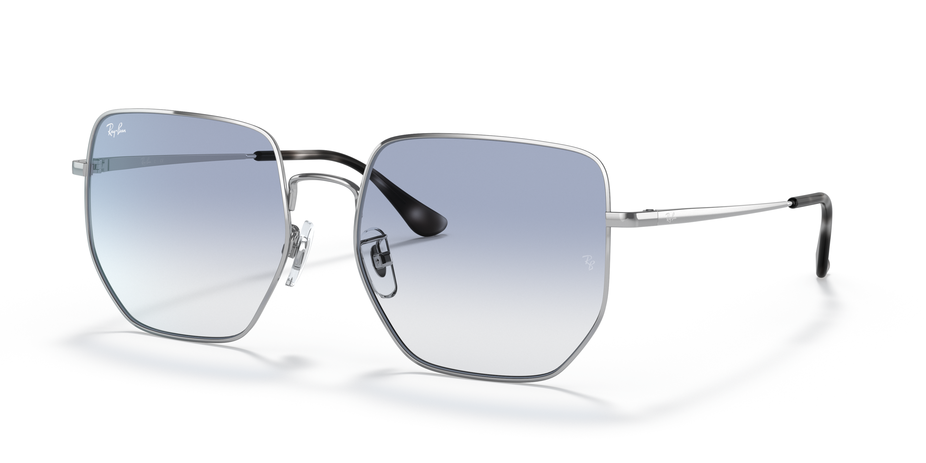 ray ban aviator blue lens silver frame