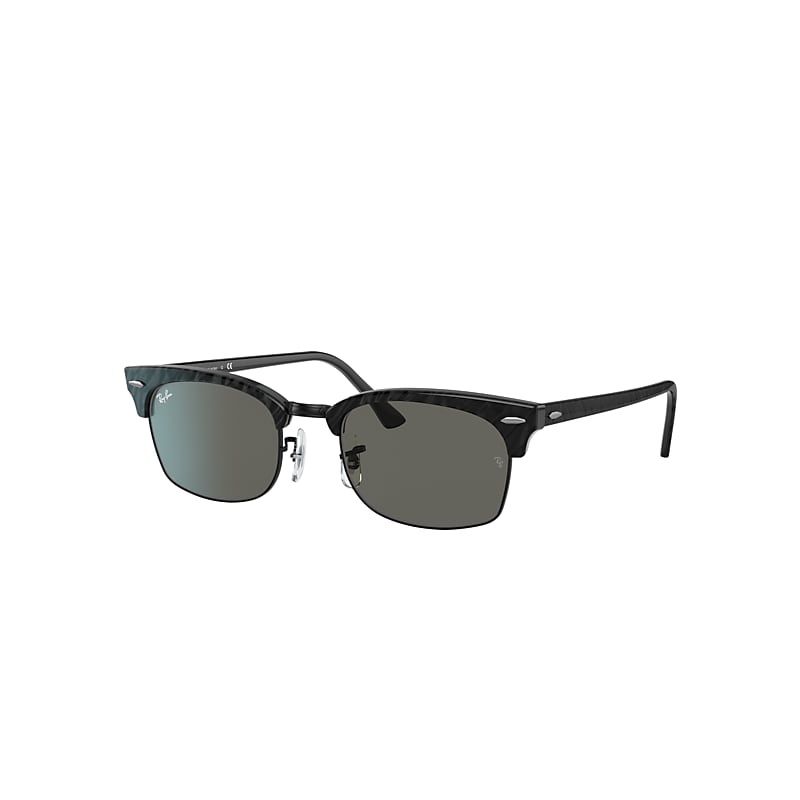 Ray-Ban Clubmaster Square Sunglasses Wrinkled Black Frame Grey Lenses 55-21 product image