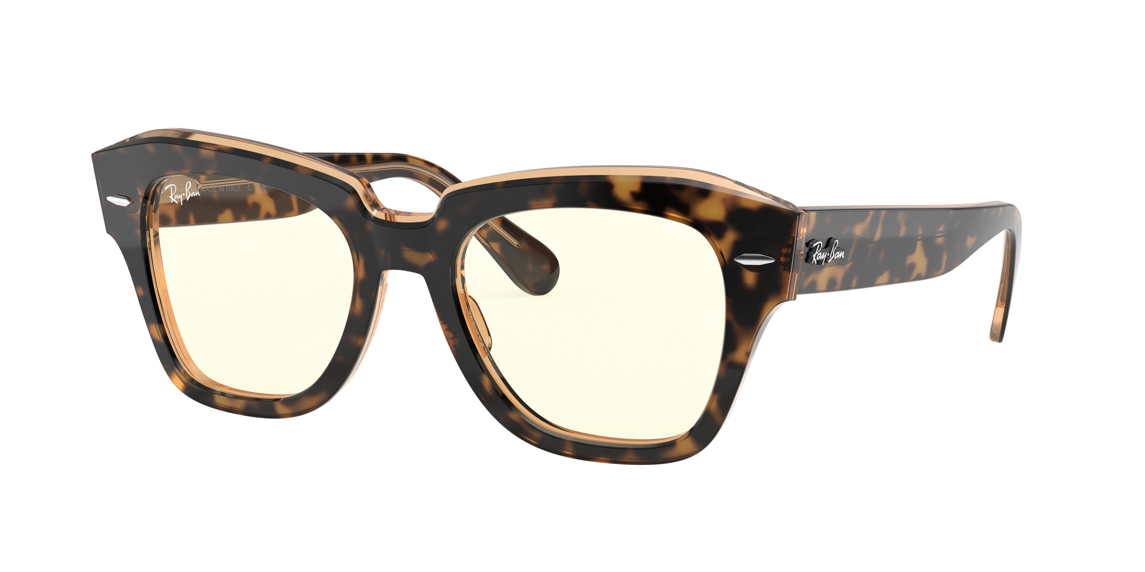 Ray Ban State Street Blue Light Clear Evolve Rb2186 Tortoise Acetate Grey Lenses 0rbbl49 Ray Ban Usa