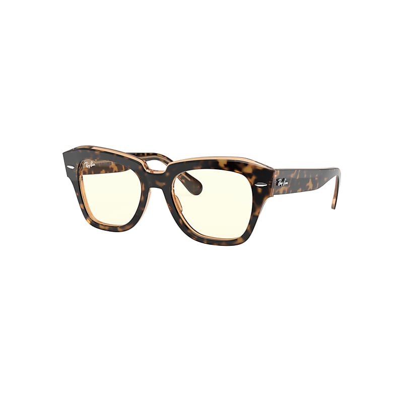 Ray-Ban State Street Blue-light Clear Evolve Sunglasses Tortoise Frame Blue Lenses 49-20 product image