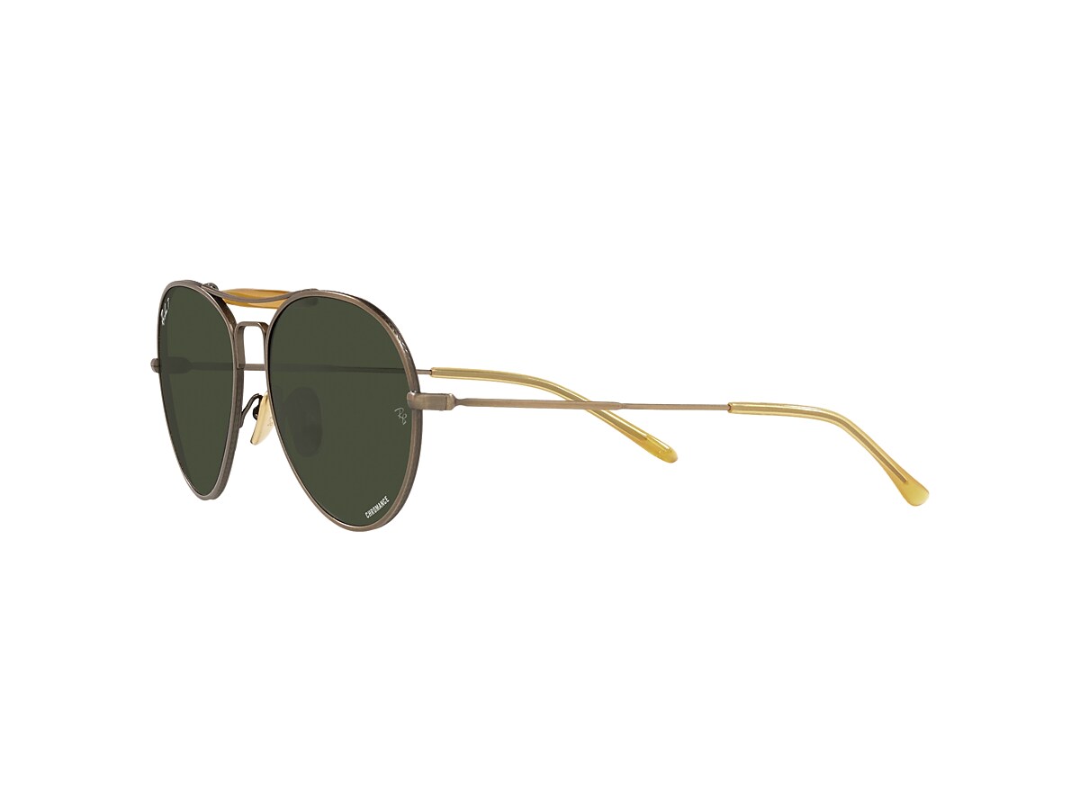 RB8063 TITANIUM Sunglasses in Antique Gold and Dark Green - RB8063 