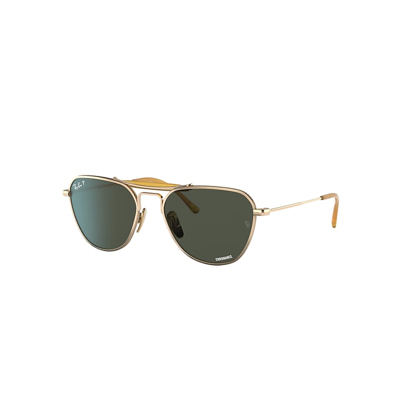 Ray-Ban Rb8064 Titanium Sunglasses Gold Frame Green Lenses Polarized 53-17 product image