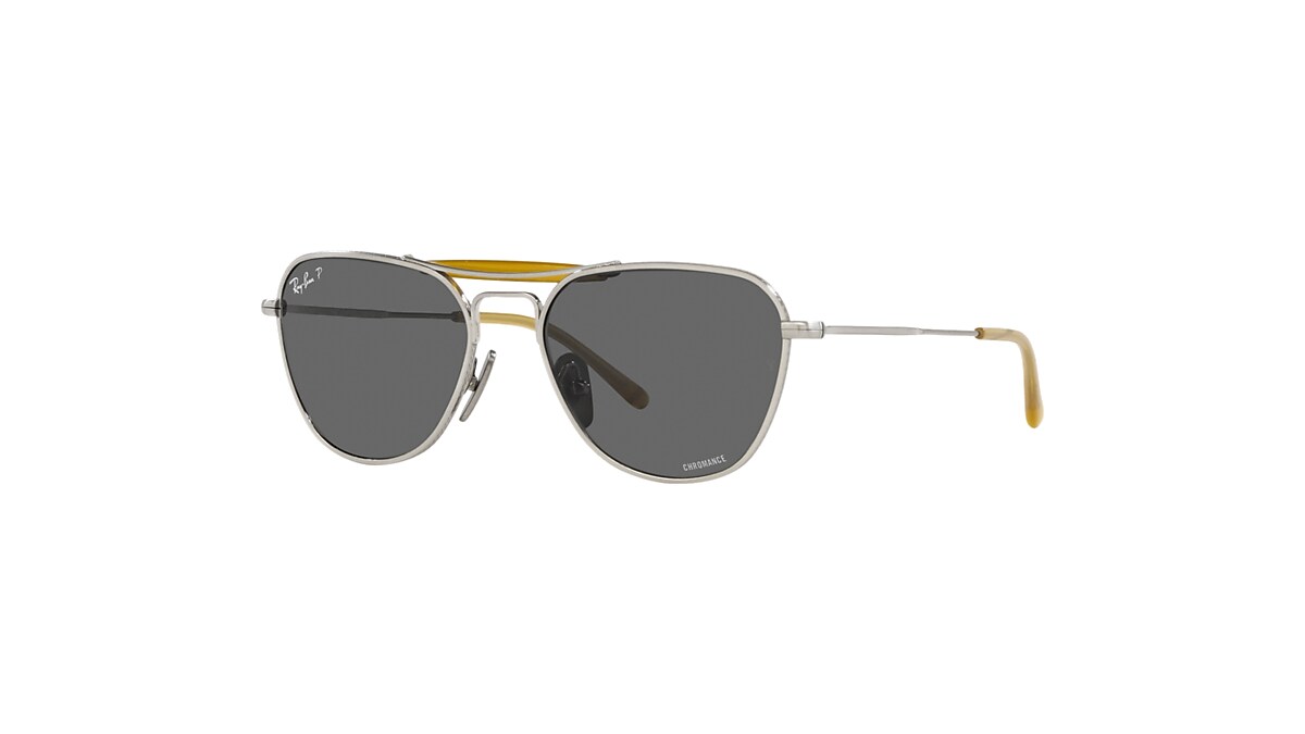 RB8064 TITANIUM Sunglasses in Silver and Polarized Dark Grey