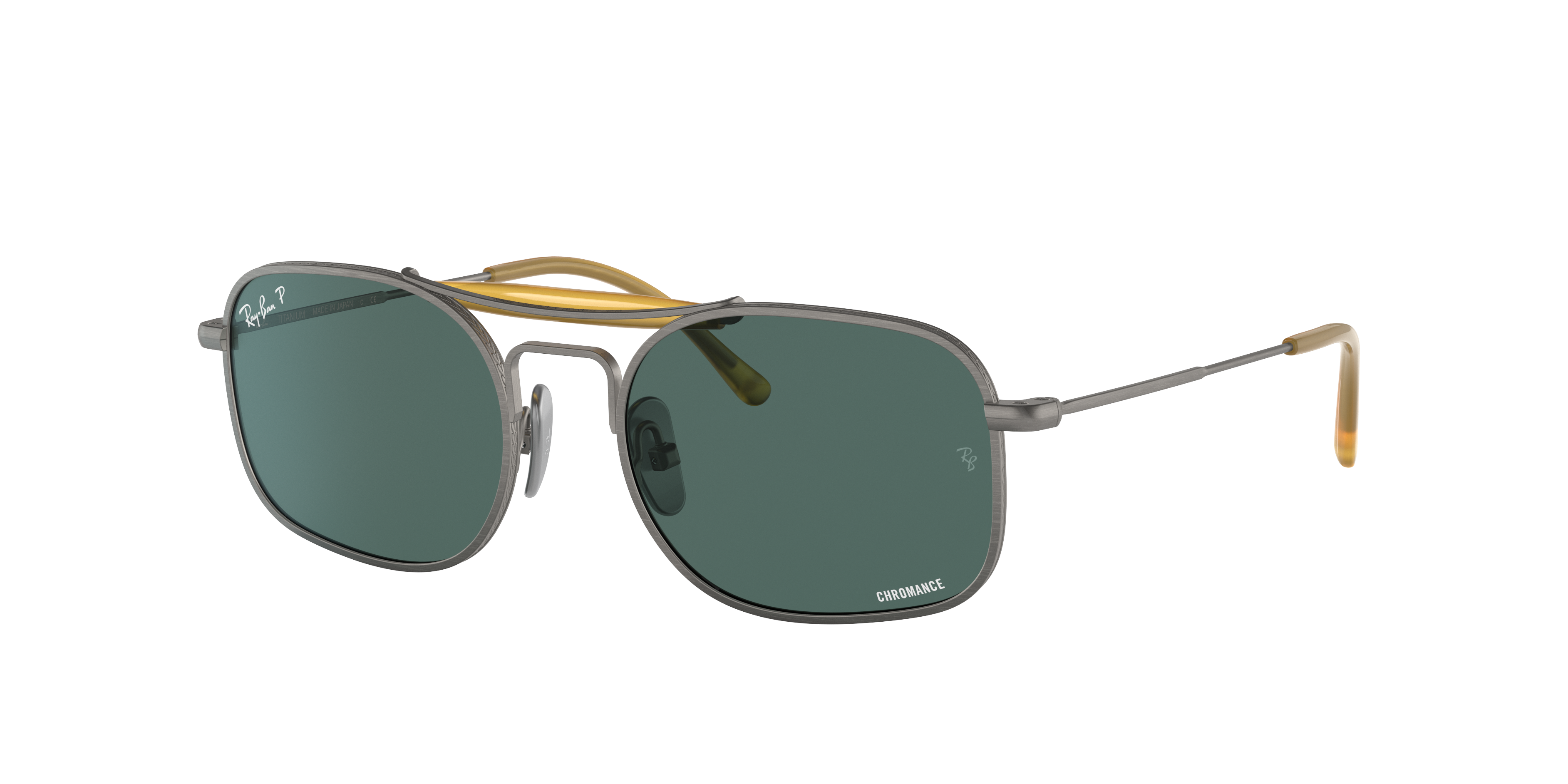 Ray Ban Rb8062 Titanium Sunglasses Gunmetal Frame Blue Lenses Polarized 51-18