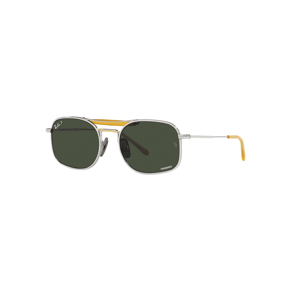 RB8062 TITANIUM Sunglasses in Silver and Dark Green - Ray-Ban