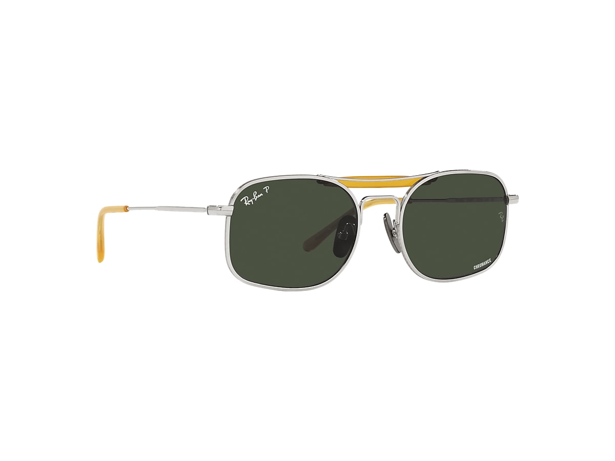 RB8062 TITANIUM Sunglasses in Silver and Dark Green - Ray-Ban