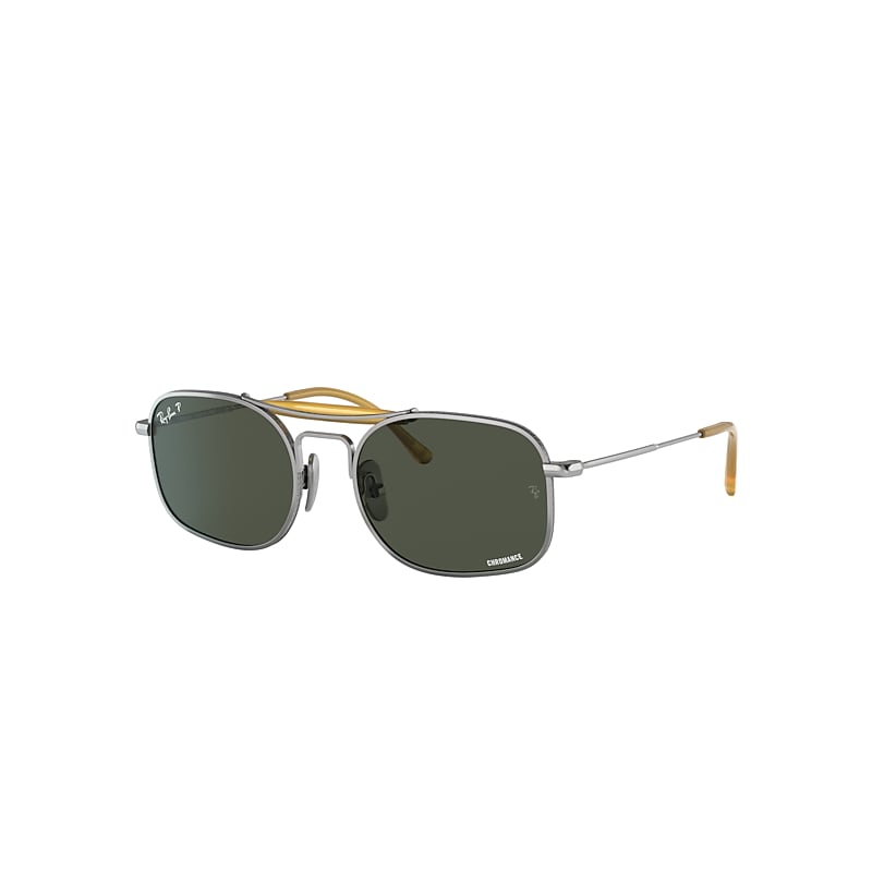 Ray-Ban Rb8062 Titanium Sunglasses Silver Frame Green Lenses Polarized 51-18 product image