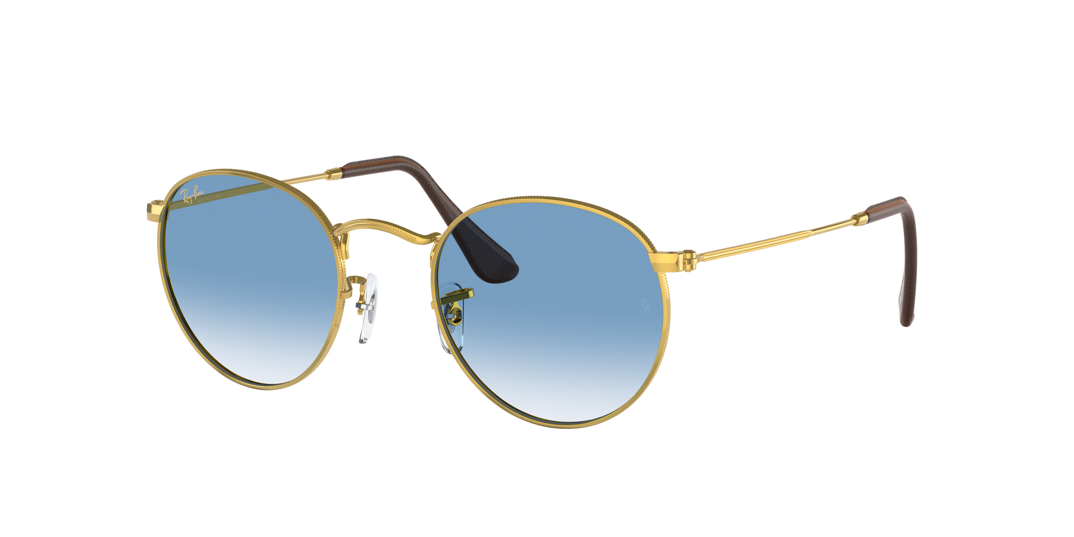 rayban round metal blue