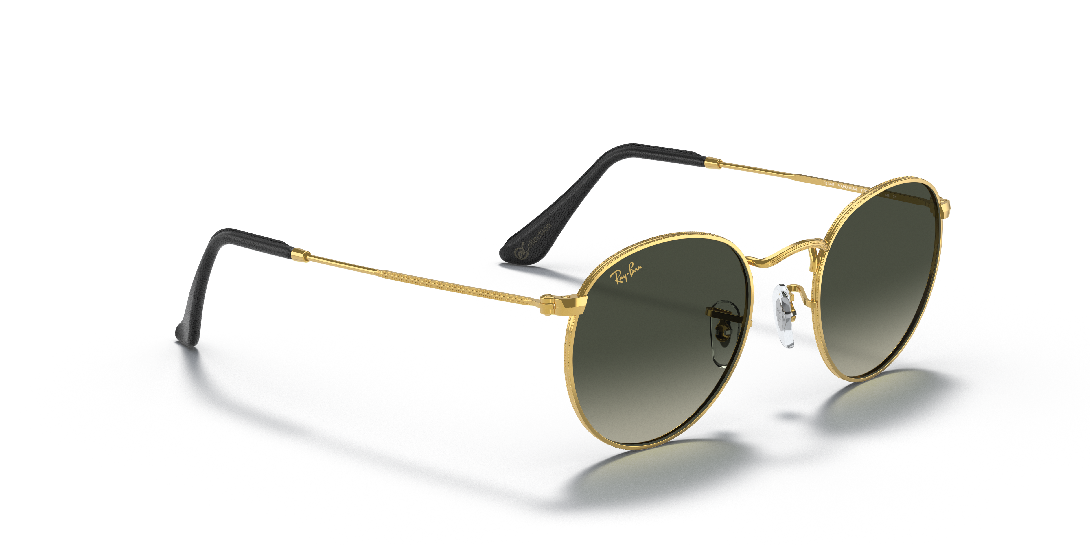 gold and green round ray bans