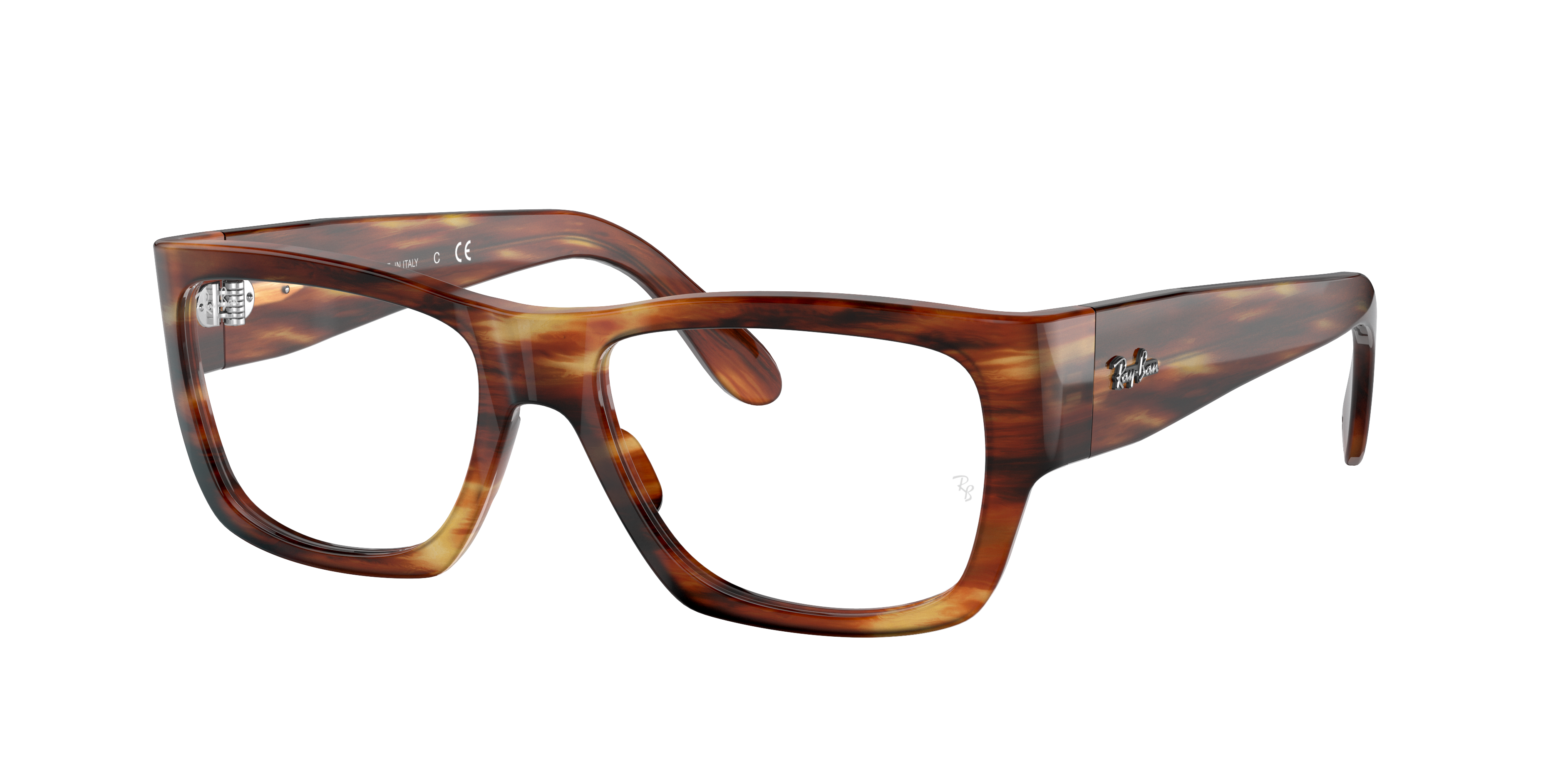 Nomad Optics Eyeglasses with Striped Havana Frame | Ray-Ban®