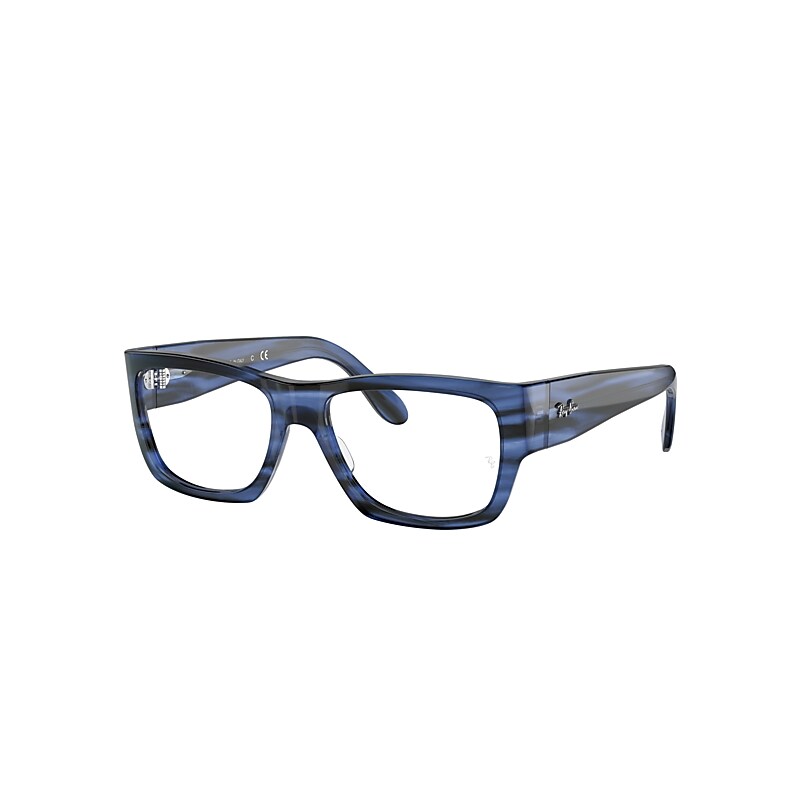Ray-Ban Nomad Optics Eyeglasses Striped Blue Frame Clear Lenses Polarized 54-17