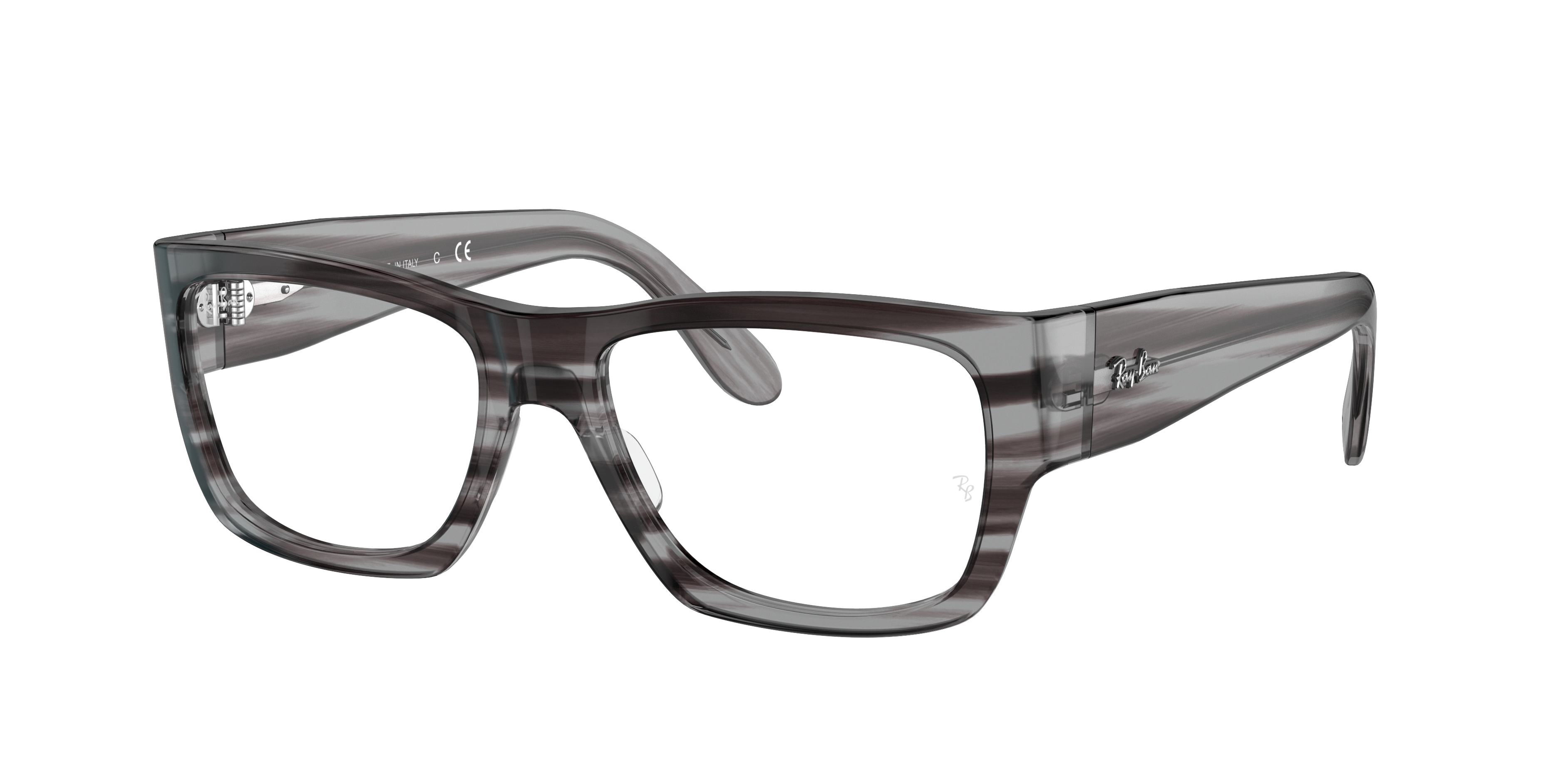 Nomad Optics Eyeglasses with Striped Grey Frame | Ray-Ban®