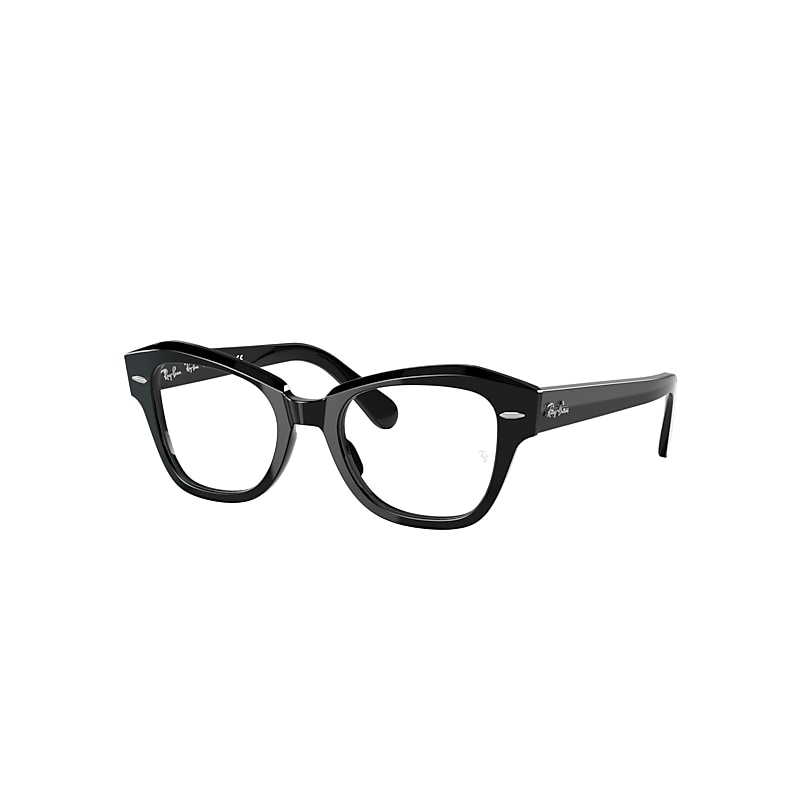 Ray-Ban State Street Optics Eyeglasses Shiny Black Frame Clear Lenses 48-20