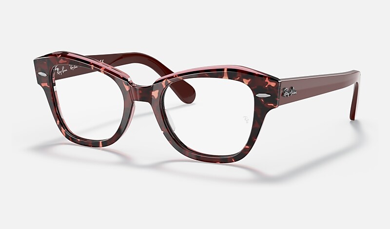 STATE STREET OPTICS Eyeglasses with Havana On Transparent Purple