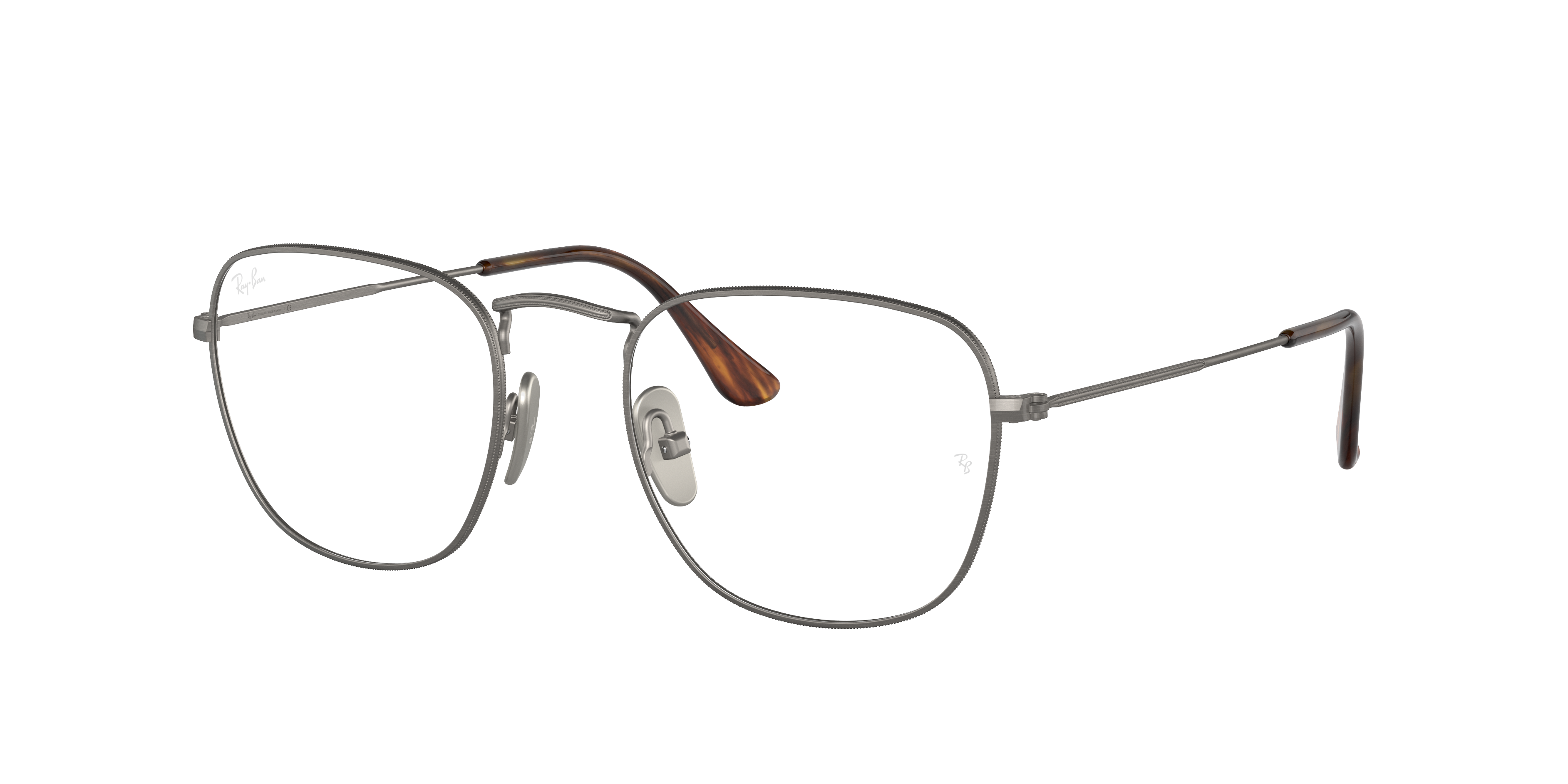 Ray Ban Frank Titanium Optics Eyeglasses Gunmetal Frame Clear Lenses 48-20