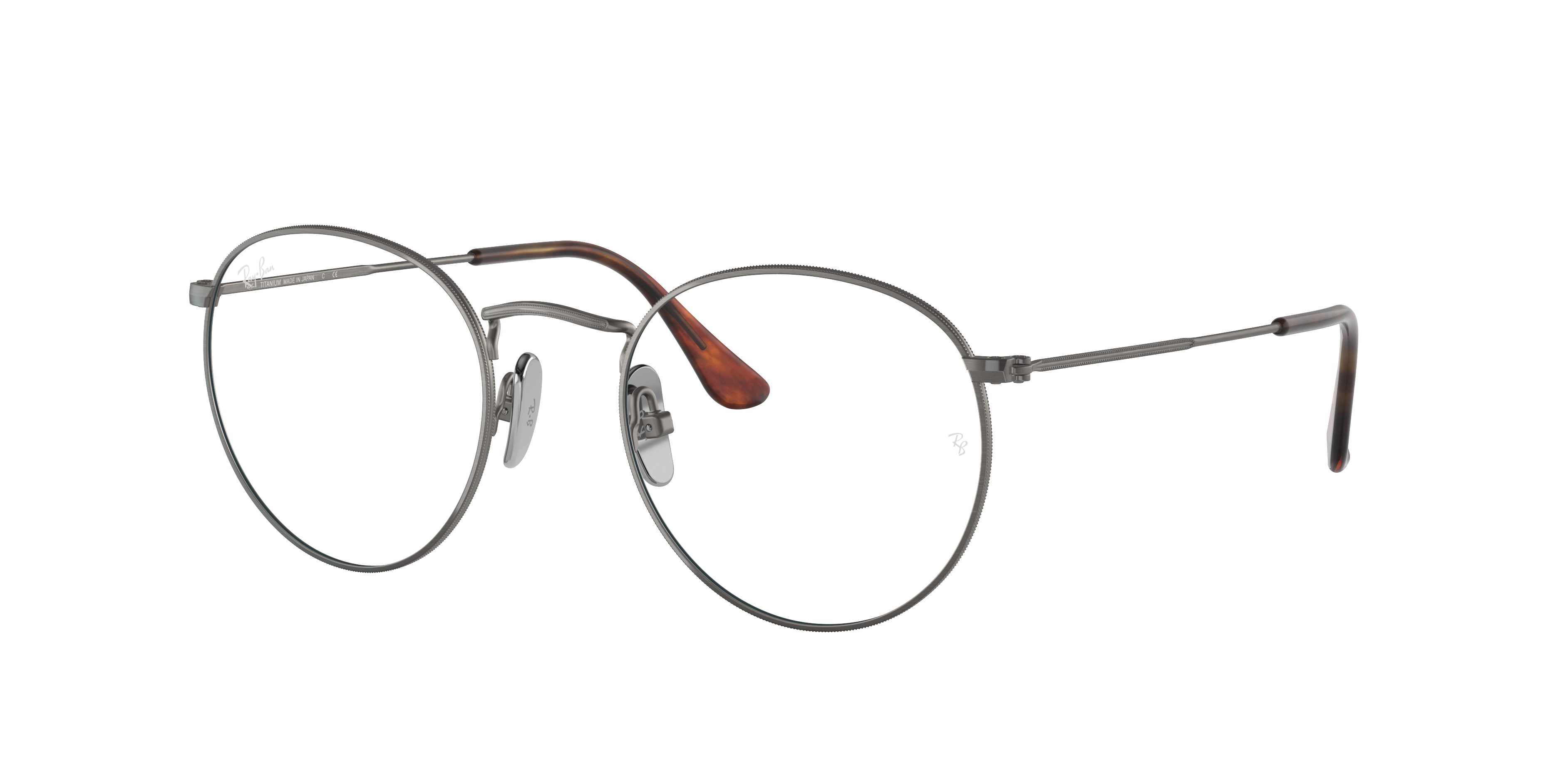 Round Titanium Optics Eyeglasses with Gunmetal Frame | Ray-Ban®